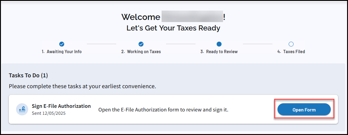 Open Form for signaure